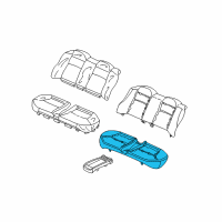 OEM 2002 Honda Civic Pad & Frame, Rear Seat Cushion Diagram - 82132-S5W-A01