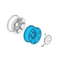 OEM 2009 Hummer H2 Wheel Rim-20X8.5 Aluminum Chrome Diagram - 9595940