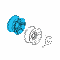 OEM 2007 Hummer H2 Wheel Rim-17X8.5 Aluminum Chrome Diagram - 9596883