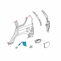 OEM 2011 Lexus GX460 Lock Assembly, Fuel Lid Diagram - 77030-60010