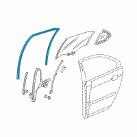 OEM Acura RL Channel, Left Rear Door Run Diagram - 72775-SJA-G01