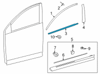 OEM 2022 Lexus NX250 MOULDING ASSY, FR DO Diagram - 75710-78020