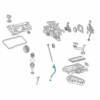 OEM Toyota Highlander Oil Dipstick Tube Diagram - 1214231040