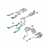 OEM Hyundai Genesis Front Muffler Assembly, Left Diagram - 28610-3M500