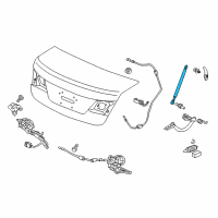 OEM Acura RLX Damper Assembly, Trunk Stay Diagram - 74820-TY2-A01