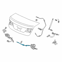 OEM 2015 Acura RLX Cable Assembly, Trunk Diagram - 74853-TY2-003
