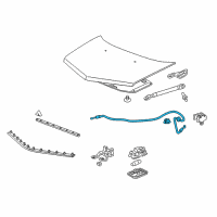 OEM Acura MDX Wire Assembly, Hood Diagram - 74130-STX-A00