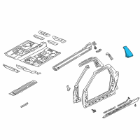 OEM 1998 Acura NSX Garnish, Driver Side Center Pillar Diagram - 72575-SL0-T01ZZ