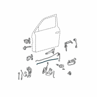 OEM 2001 Hyundai Accent Front Door Inside Handle Rod Left Diagram - 81371-25200