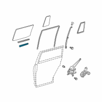 OEM 2003 Lexus GX470 Channel Sub-Assy, Rear Door Glass, LH Diagram - 69906-60050