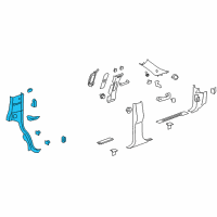 OEM GMC Yukon Lock Pillar Trim Diagram - 22871313