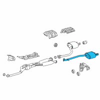 OEM 2016 Lexus IS200t Exhaust Tail Pipe Assembly, Left Diagram - 17440-36090