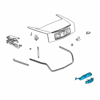 OEM 2005 Cadillac XLR Rear Compartment Lid Latch Assembly Diagram - 15847487