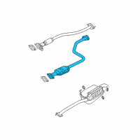 OEM 2003 Hyundai Accent Center Exhaust Pipe Diagram - 28650-25710