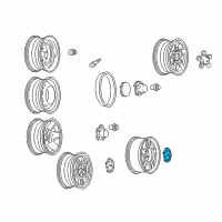 OEM 2001 Chevrolet S10 Xtreme Gold Center Cap Diagram - 15094627