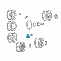 OEM 2004 Chevrolet Blazer Hub Cap *Gray Plastic Diagram - 15731941