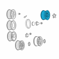 OEM 2001 Chevrolet S10 Wheel Rim-16X8 Aluminum (Painted) *Medium Argent Diagram - 9593758