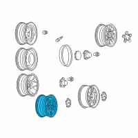 OEM 1997 GMC Sonoma Wheel Rim Assembly, 16X8 Aluminum Diagram - 12361588