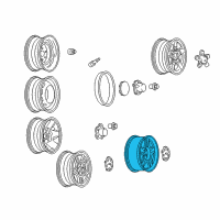 OEM 2001 Chevrolet S10 Alloy Wheel Rim 16X8, 5 Lugs Diagram - 15094221