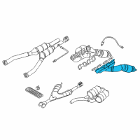 OEM BMW 540i Exchange. Exhaust Manifold With Catalyst Diagram - 11-62-1-437-496