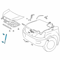 OEM Lexus Hood Support Assembly, Right Diagram - 53440-69075