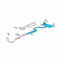 OEM 2008 Saturn Aura Exhaust Muffler Assembly (W/ Exhaust Pipe & Tail Pipe) Diagram - 25844218
