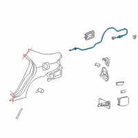 OEM Toyota Corolla Release Cable Diagram - 77035-02250