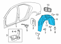 OEM Cadillac CT5 Wheelhouse Liner Diagram - 84809687