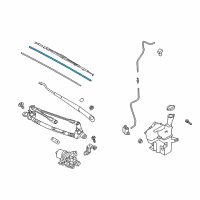 OEM 2021 Kia Rio Wiper Blade Rubber Assembly Diagram - 98361F8000