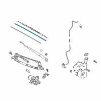 OEM 2021 Hyundai Accent Wiper Blade Rubber Assembly(Passenger) Diagram - 98361-F8000