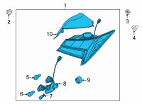 OEM 2021 Hyundai Elantra LAMP ASSY-REAR COMB OUTSIDE, LH Diagram - 92401-AA220