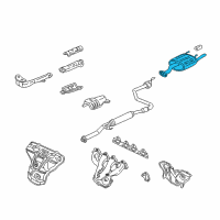 OEM 1999 Honda Civic Muffler Set, Exhuast Diagram - 18030-S04-C90