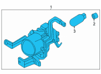 OEM 2022 Kia Seltos Front Fog Lamp Assembly, Left Diagram - 92201Q5010