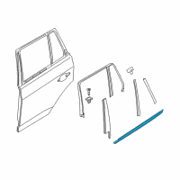 OEM 2004 BMW X3 Outer Weatherstrip, Rear Left Door Diagram - 51-35-3-402-333