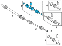 OEM 2022 Hyundai Sonata Joint Kit-Diff Side, LH Diagram - 495L3-L5000