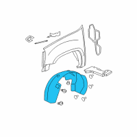 OEM Chevrolet Silverado Fender Liner Diagram - 25860905