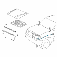 OEM 2007 Lexus LX470 Cable Assy, Hood Lock Control Diagram - 53630-60110