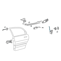 OEM 2003 Hyundai Sonata Rear Door Outside Handle Rod, Left Diagram - 81481-38000