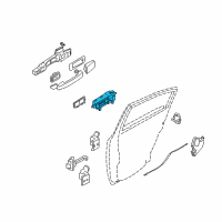 OEM Nissan Sentra Rear Door Inside Handle Assembly, Left Diagram - 80671-ET106