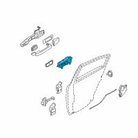 OEM 2009 Nissan Sentra Rear Door Inside Handle Assembly, Left Diagram - 80671-ET106