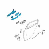 OEM 2009 Nissan Sentra Rear Door Outside Handle Assembly Left Diagram - 82607-ET03A