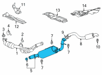 OEM 2022 GMC Yukon XL Muffler & Pipe Assembly Diagram - 23241286