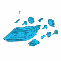 OEM Kia Sorento Driver Side Headlight Assembly Diagram - 921011U500