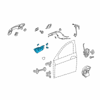 OEM 2014 Honda Crosstour Handle Assembly, Driver Side Inside (Grand Bonheur Silver) Diagram - 72160-TA5-A02ZD