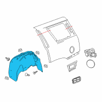 OEM 2020 Chevrolet Tahoe Wheelhouse Liner Diagram - 22806438