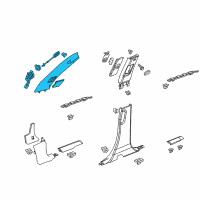OEM 2014 Chevrolet Equinox Weatherstrip Pillar Trim Diagram - 23187203