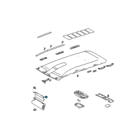 OEM 2001 Toyota Sequoia Sunvisor Holder Diagram - 74348-0C020-B0