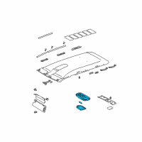 OEM 2001 Toyota Tundra Dome Lamp Assembly GRAY Diagram - 81240-12051-B1