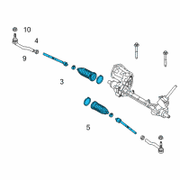 OEM Ford Fusion Inner Tie Rod Diagram - DG9Z-3280-A