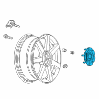 OEM 2008 Cadillac XLR Wheel Trim CAP *Polished Diagram - 9595622